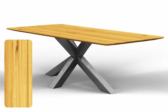 Holztisch Rechteckig mit runden Ecken