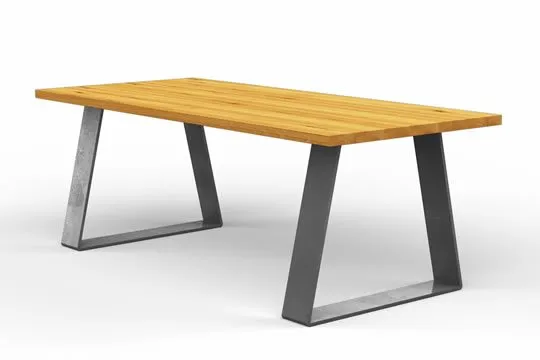 Holztisch Industriedesign Tischkufen